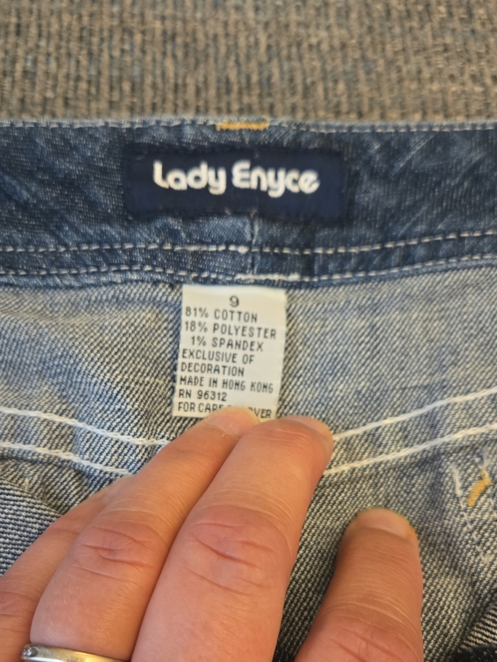 Vintage Lady Enyce Y2K Denim Mini Skirt Frayed Raw Hem Distressed Juniors Size 9 - Picture 3 of 7